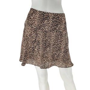 Joie Animal Print Silk Flare Mini Skirt Size Large